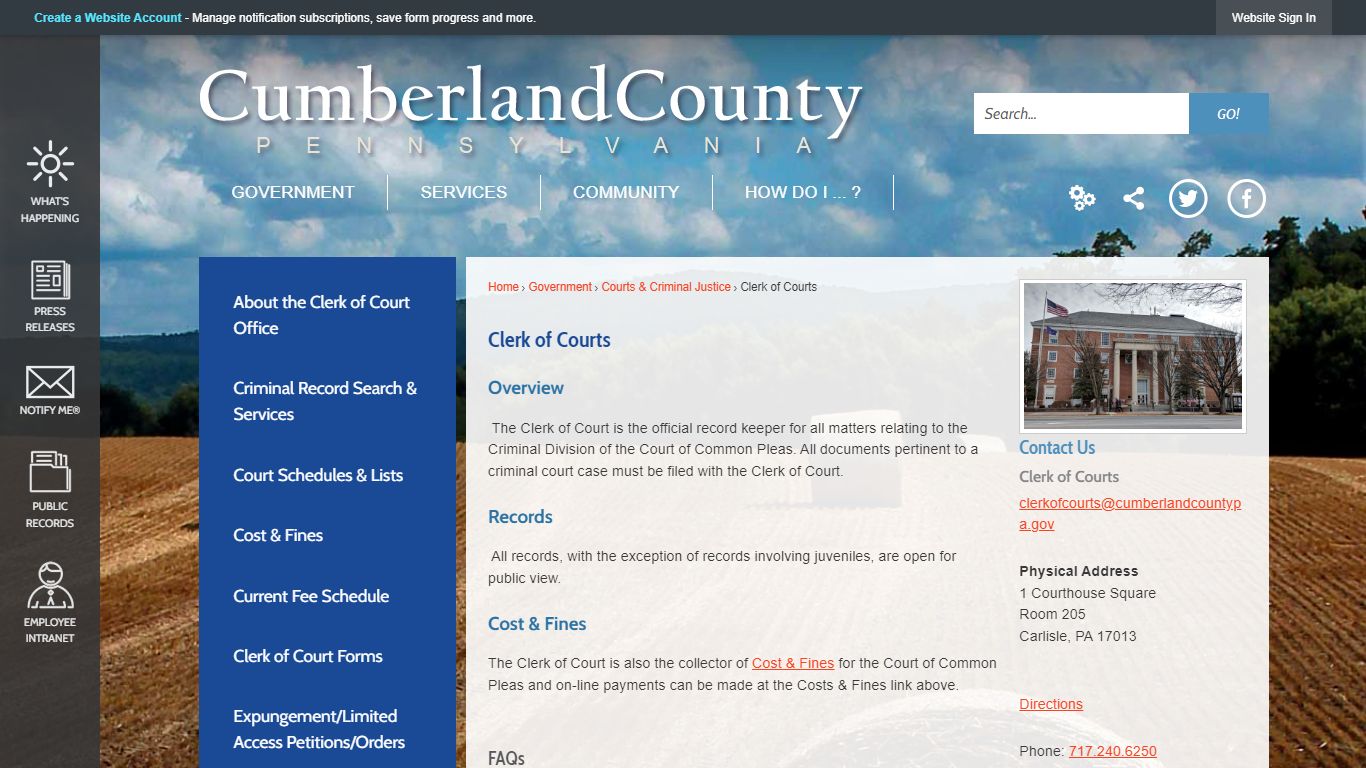 Clerk of Courts | Cumberland County, PA - Official Website